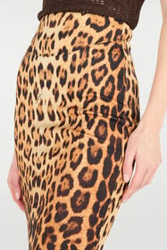 RC Pencil Skirt With Jaguar Skin Print Brown VKT301-JMP73