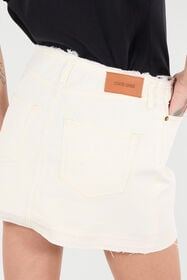 RC Frayed Denim Miniskirt White UKJ321-KGN53