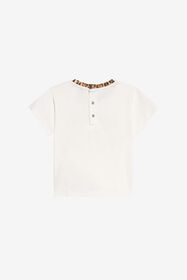 JU Leopard Detail Embroidered T-shirt AVOR.CC/GN XJT60B-JD003
