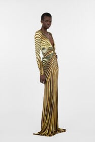 RC Vestido extralargo con estampado Iside NATURAL/GOLD WWT113-JRS34