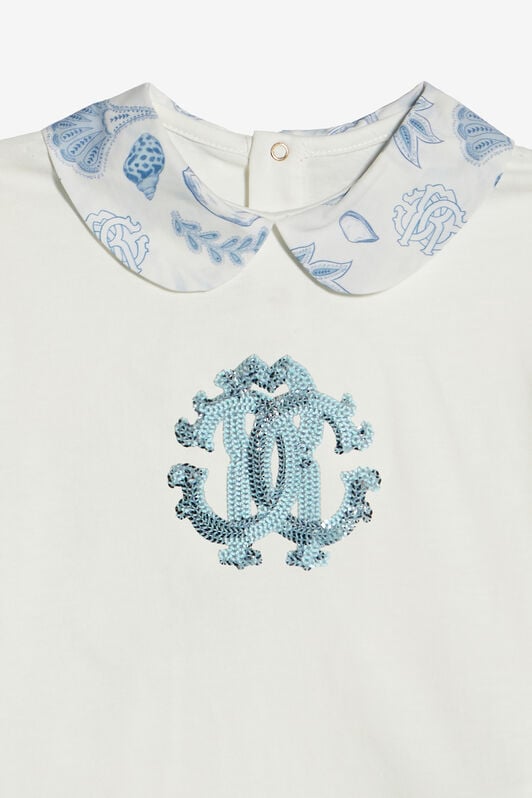 JU T-Shirt With Sequin RC Monogram JU T-Shirt With Sequin RC Monogram MILKY WHITE UJT601-JD001