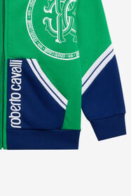 JU White Logo Sweatshirt BLUE/GREEN TJT66U-CF050