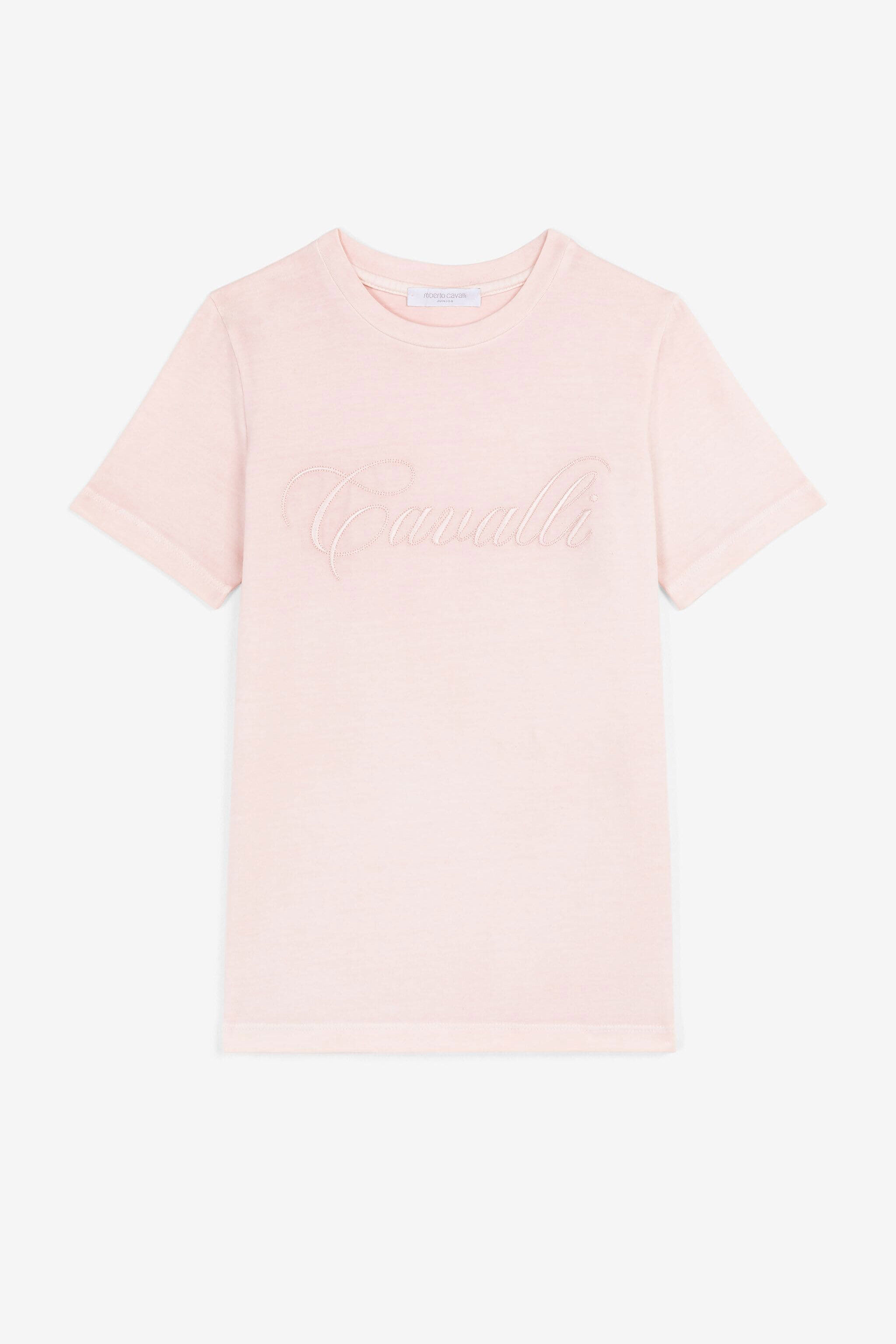 JU Pullover aus Baumwolle mit Logo und Slogan-Applikation JU Pullover aus Baumwolle mit Logo und Slogan-Applikation BLUSH OJT608-ISA2J