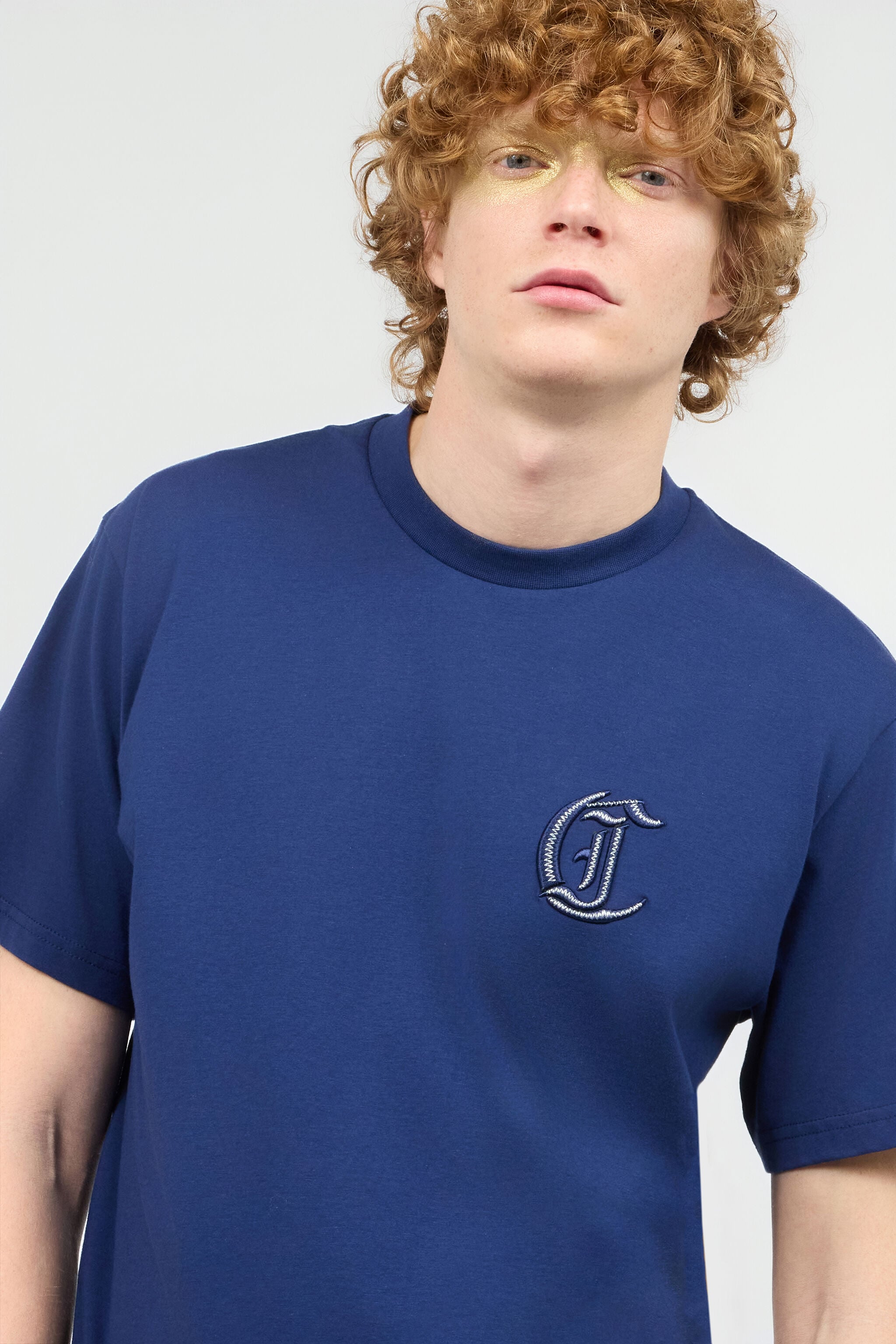 JC T-Shirt Con Monogram Sul Petto JC T-Shirt Con Monogram Sul Petto Blu scuro UFT064-UF084