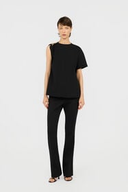 RC T-shirt in Cotone con Dettaglio Gioiello BLACK XQT607-JD006