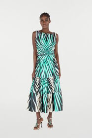 RC Ray Of Sea Print Midi Dress Light blue VKT120-RLM33