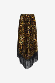 RC Long skirt with fringe Dark brown RKT305-FY058