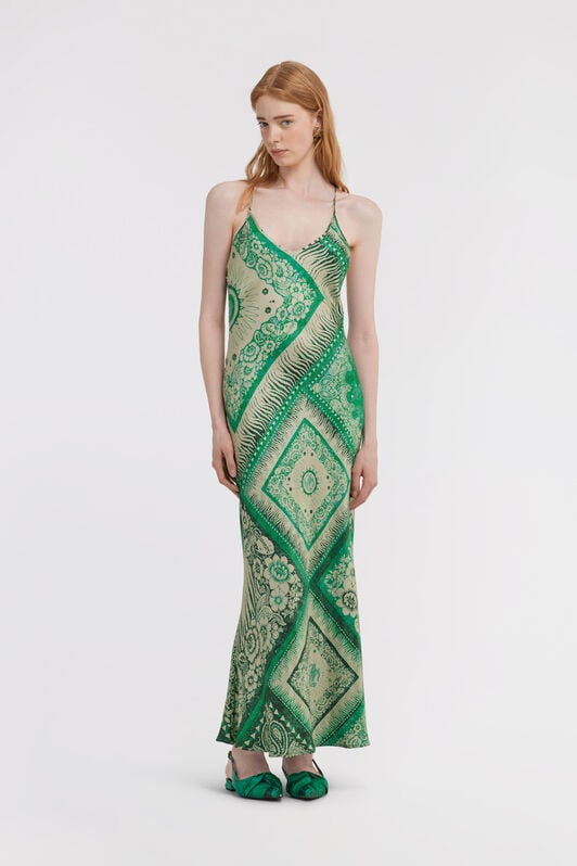RC Bandana Print Slip Dress RC Bandana Print Slip Dress Green TKT102-4QN05