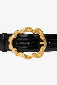 RC Black Belt With Cobra Print And Snake Buckle RC Black Belt With Cobra Print And Snake Buckle Black VWC001-PZ119