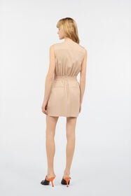 JC Mini Dress With Utility Pockets Light Brown UFT187-UF253