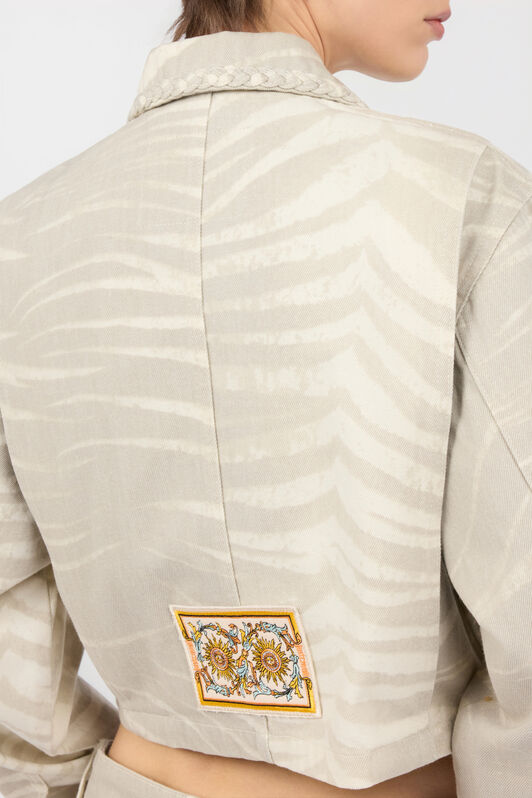 JC Natural Barb Print Jacket JC Natural Barb Print Jacket OFF WHITE WFT347-WF745
