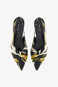 RC Print Satin The Pettegola Slingback with low heel RC Print Satin The Pettegola Slingback with low heel Gold SKS100-SE380