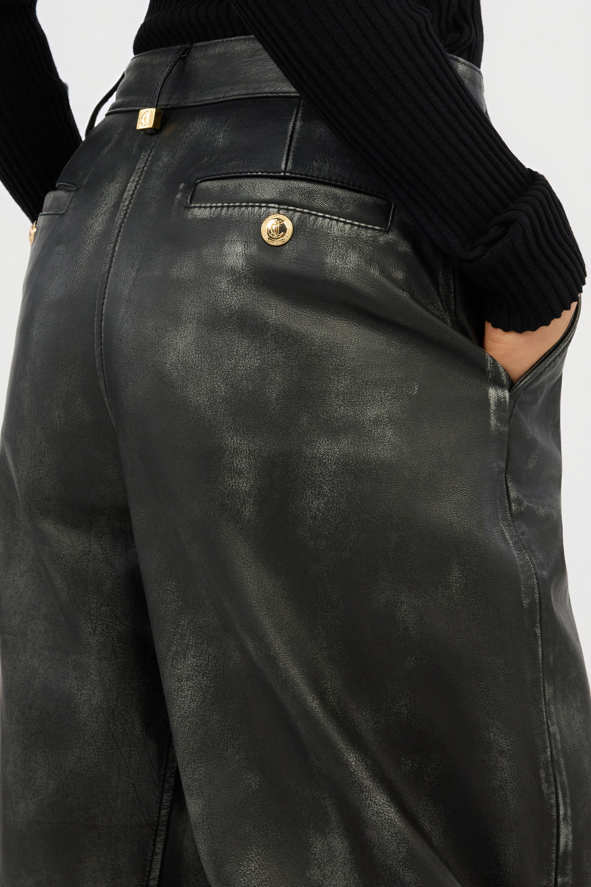 JC Black Leather Trousers BLACK VFT140-VF219
