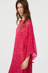 RC Pink Caftan With Tone-On-Tone Animal Print CHERRY SOW00G-VI044