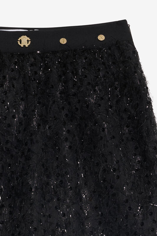 JU Glitzernder schwarzer Rock für Kids BLACK XJT30M-FT001