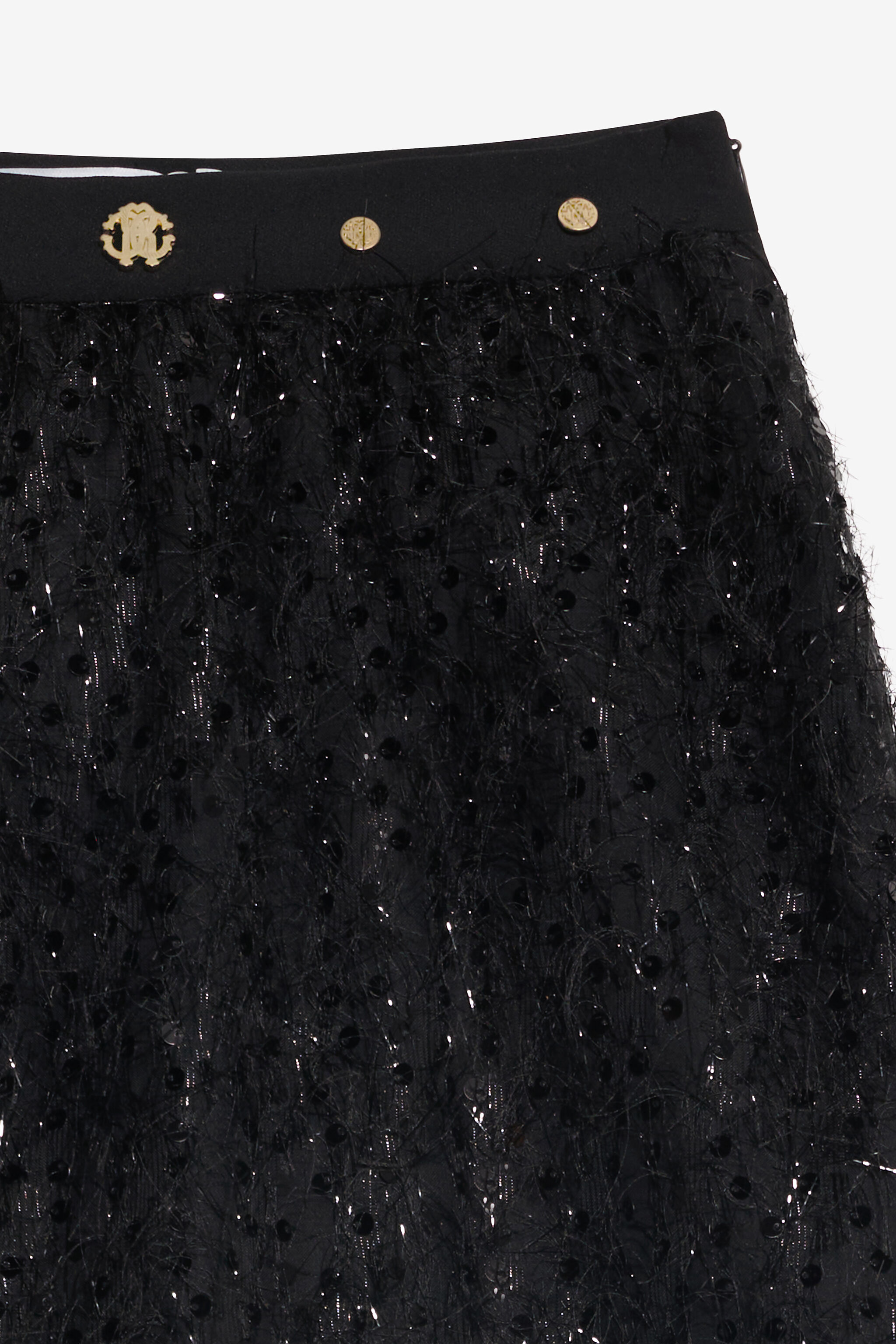 JU Glitzernder schwarzer Rock für Kids BLACK XJT30M-FT001
