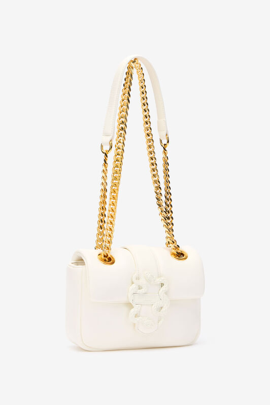 JC Shoulder Bag With Snake Buckle JC Shoulder Bag With Snake Buckle WHITE UFB058-UF427