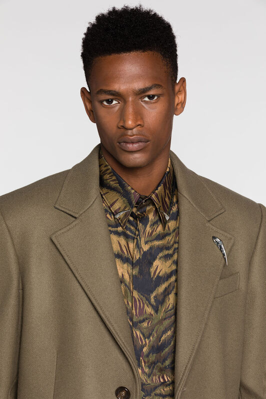 RC Tiger Tooth Single-Breasted Coat Dark green RRT515-WH001