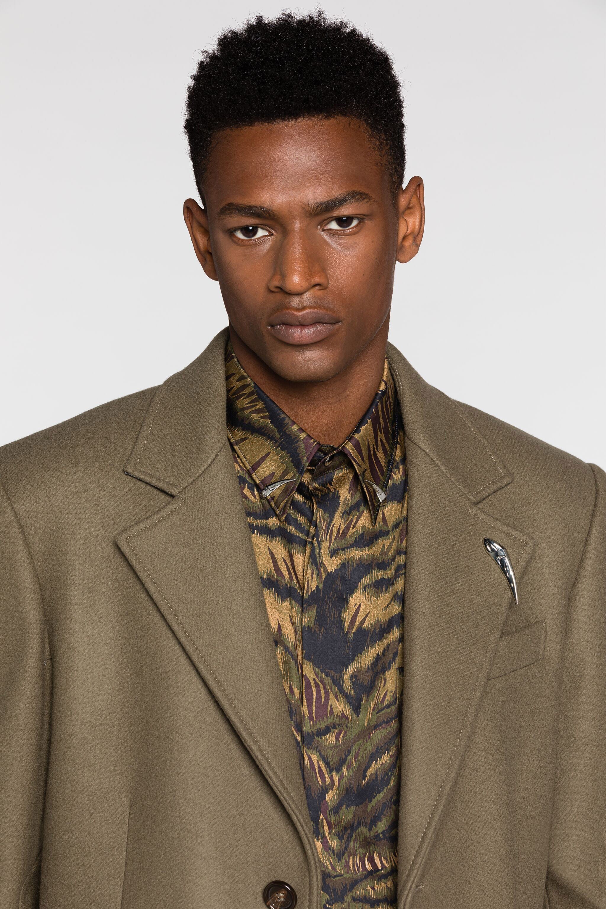 RC Tiger Tooth Single-Breasted Coat Dark green RRT515-WH001