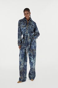 RC Jumpsuit With Leopard Print BLU/MARRONE VQJ155-VT010