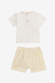 JU Set In Cotone Stampa Monogram Zebra IVORY WJT809-JFR11