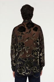 RC Chemise noir et or see-through motif floral BLACK AND GOLD VNT723-FC006