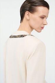 RC Wool Cardigan with Tiger Embroidery IVORY WKM902-MQ014