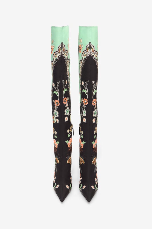 RC Boots in Silk with Kimono Print RC Boots in Silk with Kimono Print BLACK/GREEN VKS019-SE380