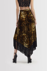 RC Long skirt with fringe Dark brown RKT305-FY058