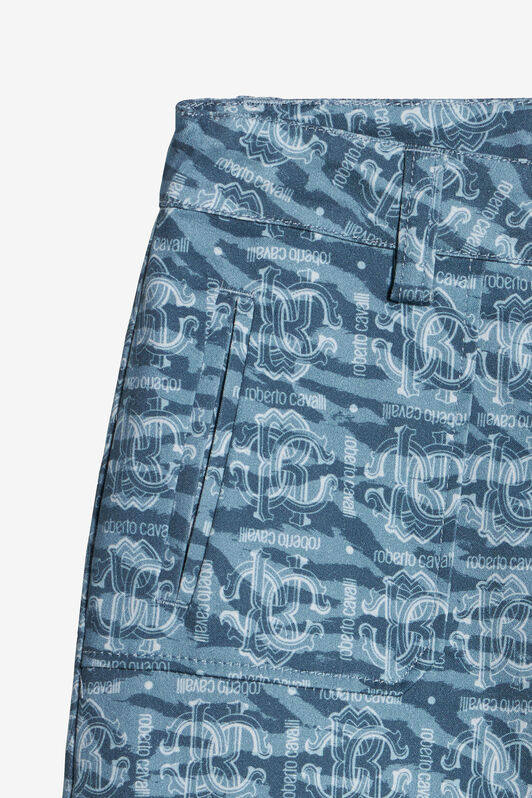 JU Pantaloni Con Stampa Logata All Over LIGHT BLUE/DARK BLUE UJT20I-6SO44