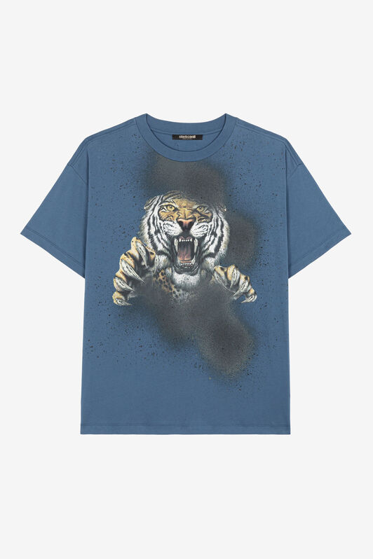 RC T-Shirt aus Baumwolle mit Felix-Print RC T-Shirt aus Baumwolle mit Felix-Print Dunkelblau ONT61N-JD060