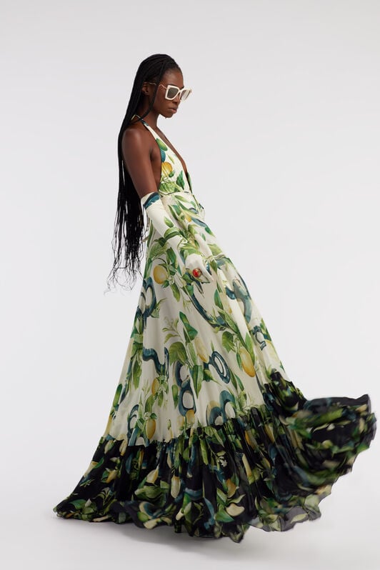 RC Lemon print long dress RC Lemon print long dress Ivory SKT119-CTI89