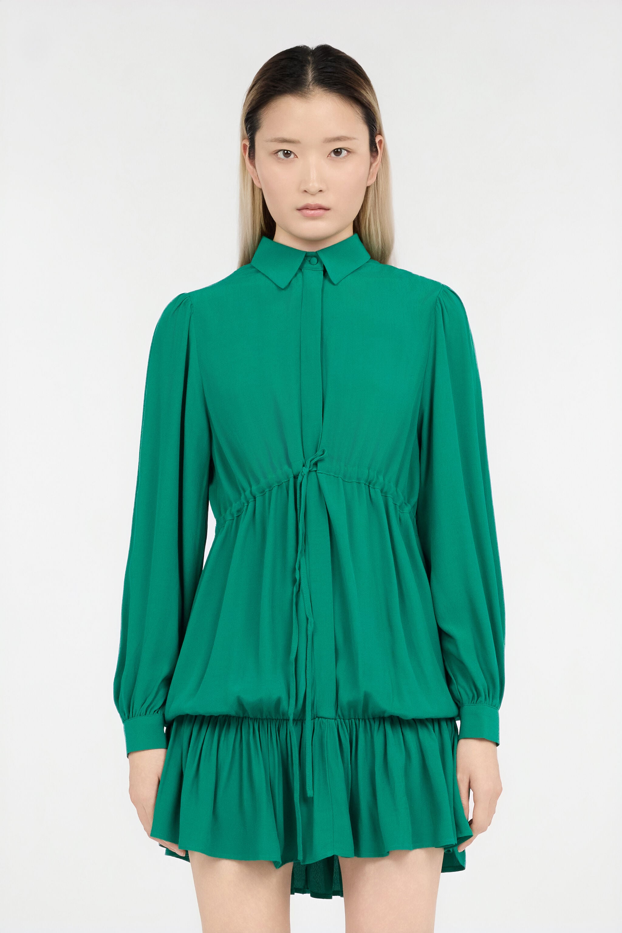 RC Robe Mini Verte Avec Cordon De Serrage RC Robe Mini Verte Avec Cordon De Serrage MALACHITE GREEN QOT10D-VI001
