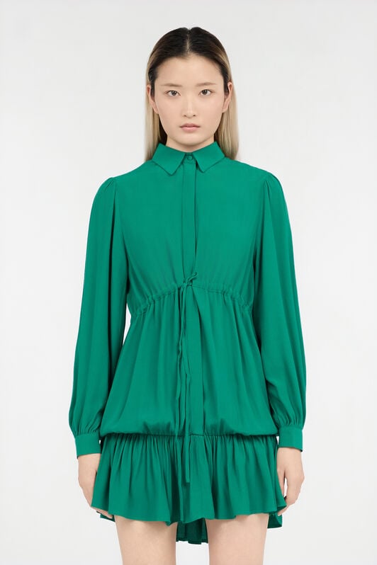 RC Robe Mini Verte Avec Cordon De Serrage RC Robe Mini Verte Avec Cordon De Serrage MALACHITE GREEN QOT10D-VI001