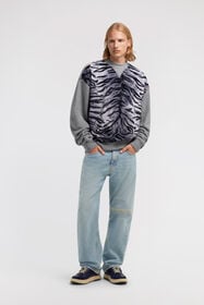 RC Zebra print sweatshirt Gris TRT68D-CF050