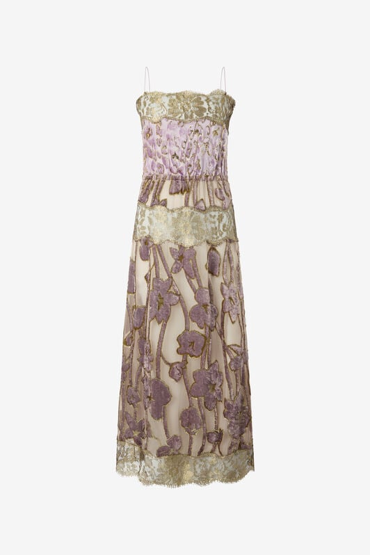 RC Nude And Lilac Dress With Floral Pattern RC Nude And Lilac Dress With Floral Pattern NUDE/LILLA VWT140-FC007