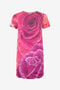 RC Robe Effet Ondulé À Imprimé Roses RC Robe Effet Ondulé À Imprimé Roses Fuchsia UKT155-FQN48