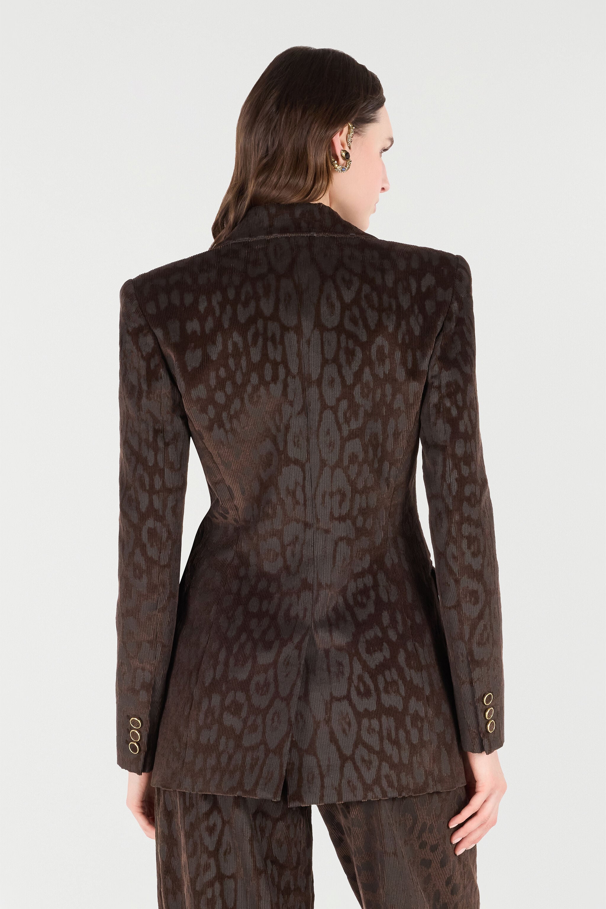 Jaguar Skin Corduroy Jacket in Brown for Women | Roberto Cavalli®