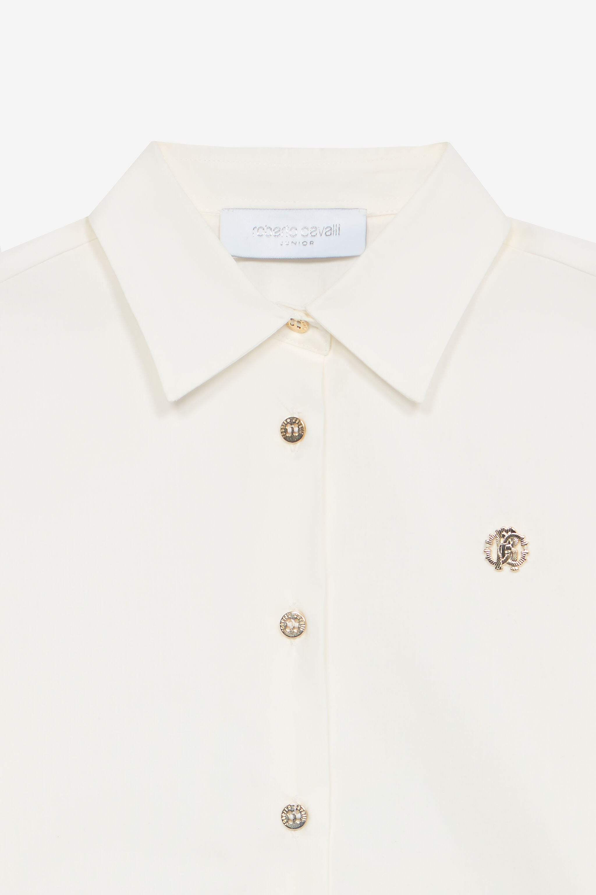 JU Shirt With Golden RC Monogram JU Shirt With Golden RC Monogram White UJT72B-CH004
