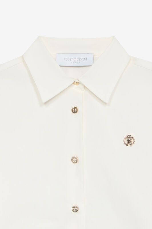 JU Shirt With Golden RC Monogram JU Shirt With Golden RC Monogram White UJT72B-CH004