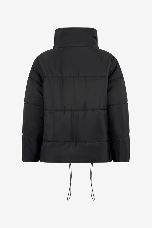 RC Schwarze Kurze Steppjacke mit Goldknopf RC Schwarze Kurze Steppjacke mit Goldknopf BLACK TOT40A-FT003