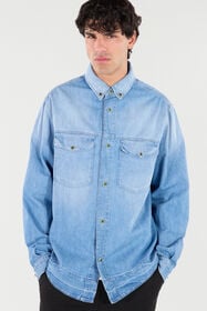 RC Hemd Aus Denim Mit Schmuckknöpfen Hellblau VRJ776-VT001