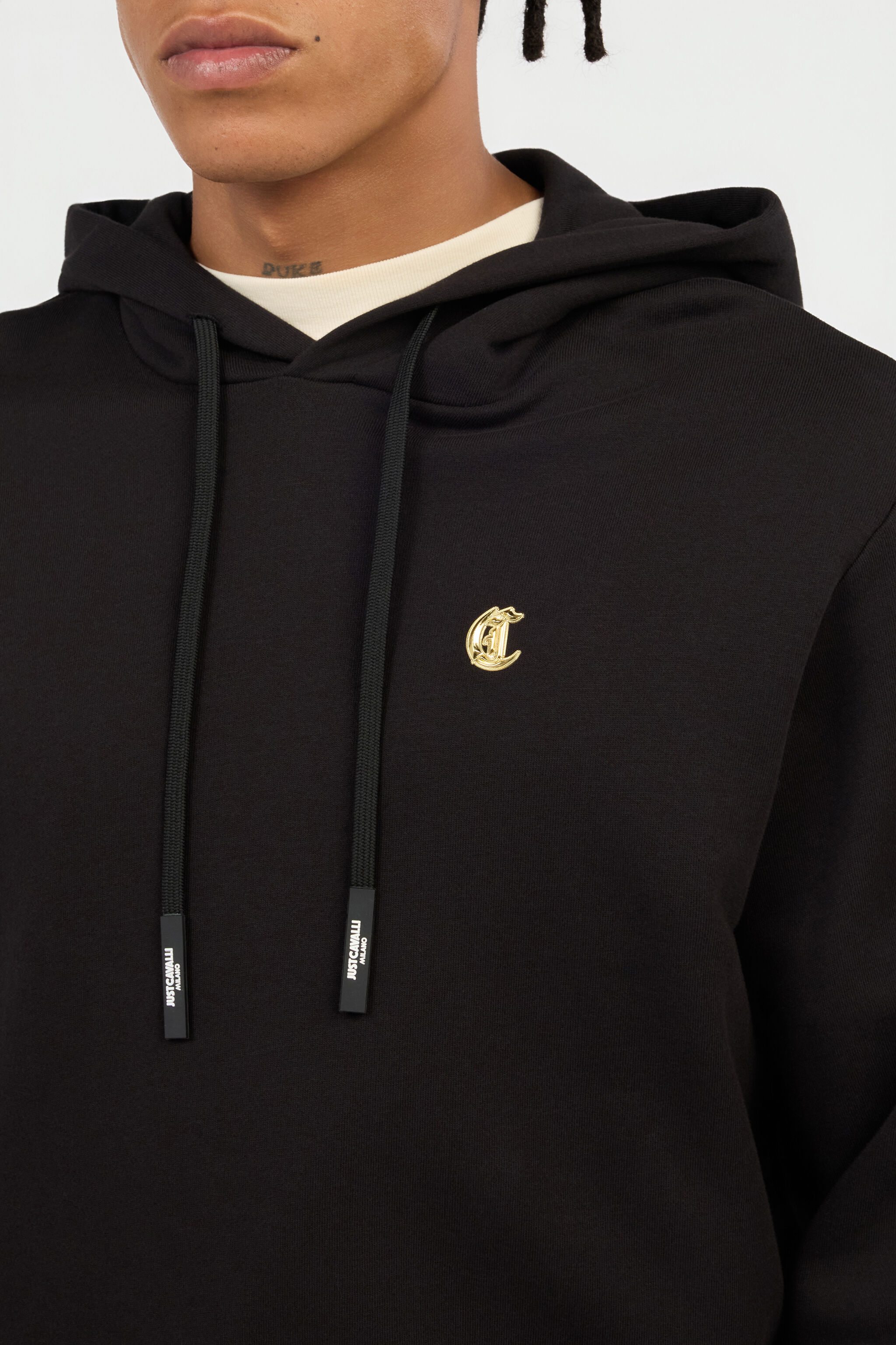 JC Black Hoodie Sweatshirt With C Logo JC Black Hoodie Sweatshirt With C Logo BLACK VFT092-VF136