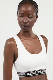 JC White Cotton Bralette With Logo Band WHITE UFU006-UF203