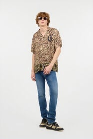 JC Camicia Jaguar Skin Con Monogram JC Marrone chiaro UFM011-UF106
