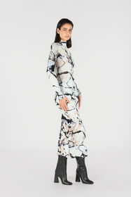 RC Long dress with Marble print Black/White TWT141-CPN18