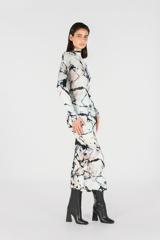 RC Long dress with Marble print RC Long dress with Marble print Black/White TWT141-CPN18