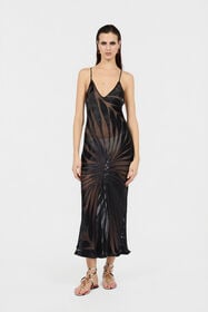RC Slip Dress Con Stampa Ray Devorè BLACK XKT102-FXI15