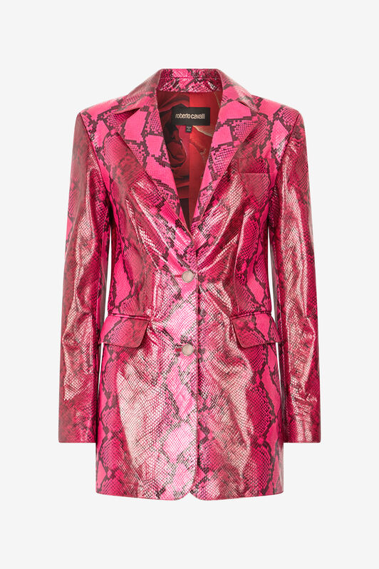 RC Veste À Imprimé Python Effet Brillant Fuchsia UKP400-PN053