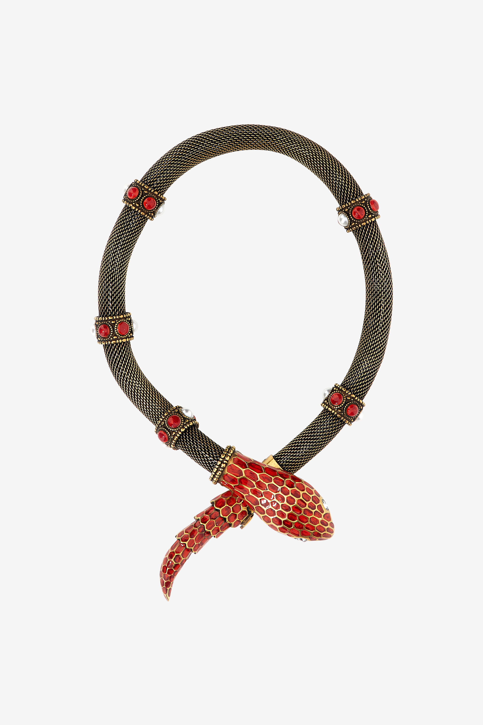RC Rigid necklace with snake and decoration RC Rigid necklace with snake and decoration Red SKG001-AM081